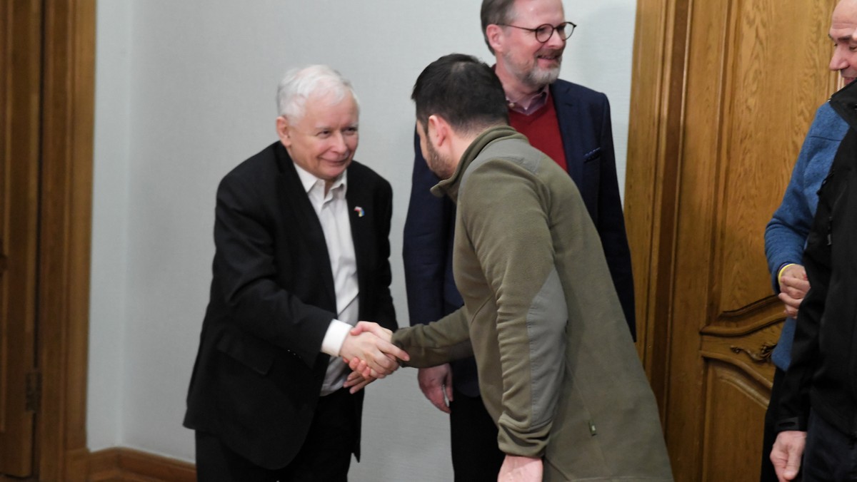 Jarosław Kaczyński i Wołodymyr Zełeński 