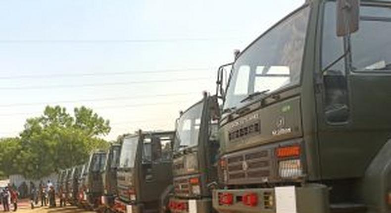 Some of the 700 Ashok Layland Troops Carrying trucks inaugurated by President Muhammadu Buhari in Abuja on Friday (3/3/23)