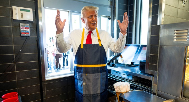 Donald Trump visited a McDonald's restaurant on Sunday.Doug Mills/Pool via REUTERS