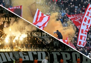Navijači Partizana i navijači Crvene zvezde 