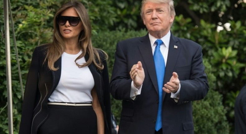 US President Donald Trump and First Lady Melania Trump depart the White House for Paris on July 12, 2017