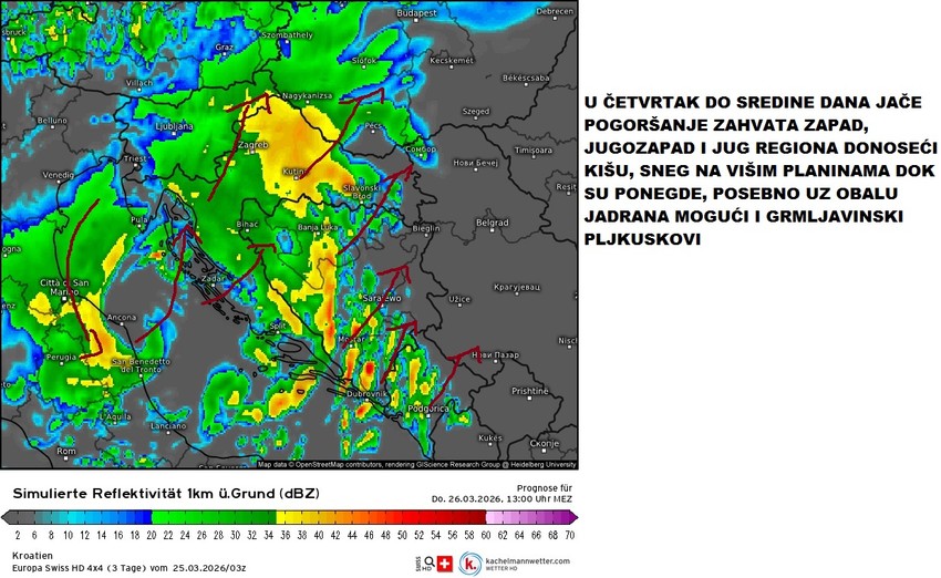 Zahlađenje i padavine od četvrtka