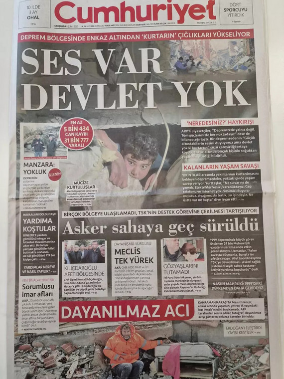 Gazeta Cumhuriyet krytykuje działania tureckich władz