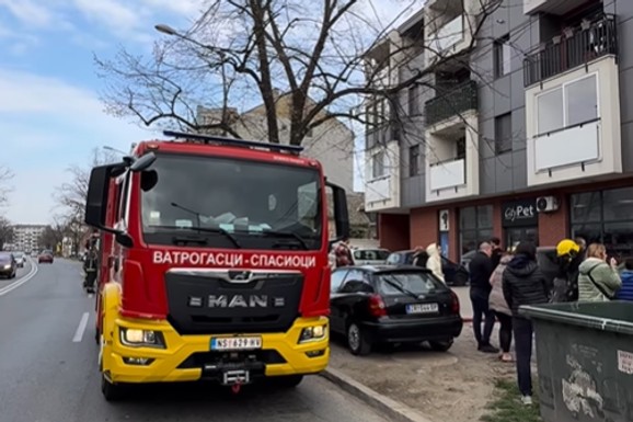 (VIDEO) POŽAR U ZGRADI U NOVOM SADU! Buktala vatra na trećem spratu, vatrogasci ODMAH dojurili