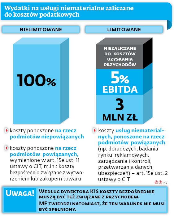 Wydatki na usługi niematerialne zaliczane do kosztów podatkowych