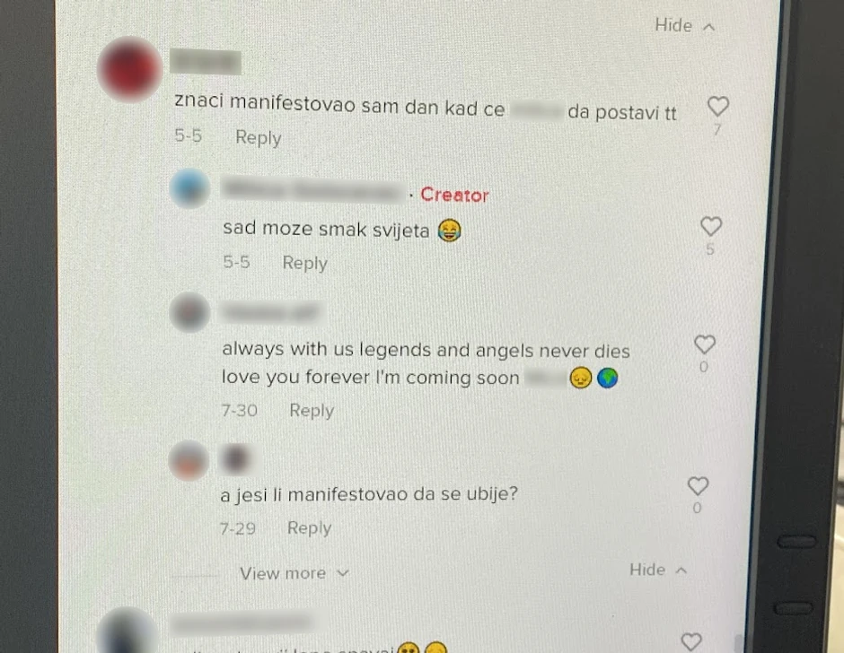 Dečak je odgovorio na poruku M. G. nakon njenog samoubistva