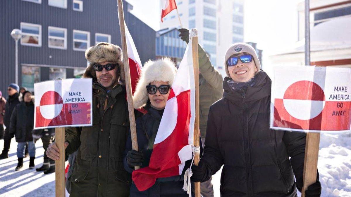 Protest na grenlandu zbog Trampove namere da preuzme Grenland (fotografija nastala 15. marta 2025.) | Foto: Getty Images