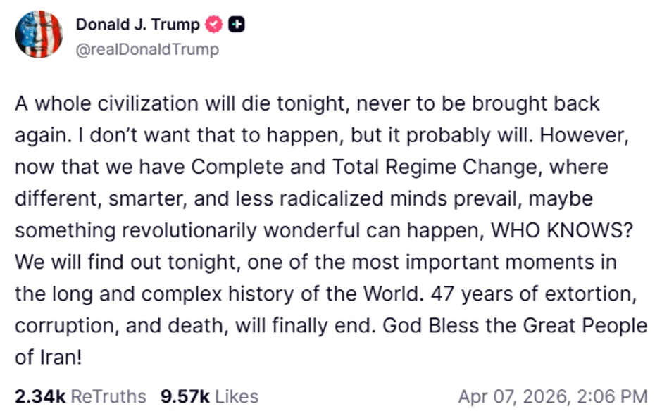 Trampova objava o Iranu