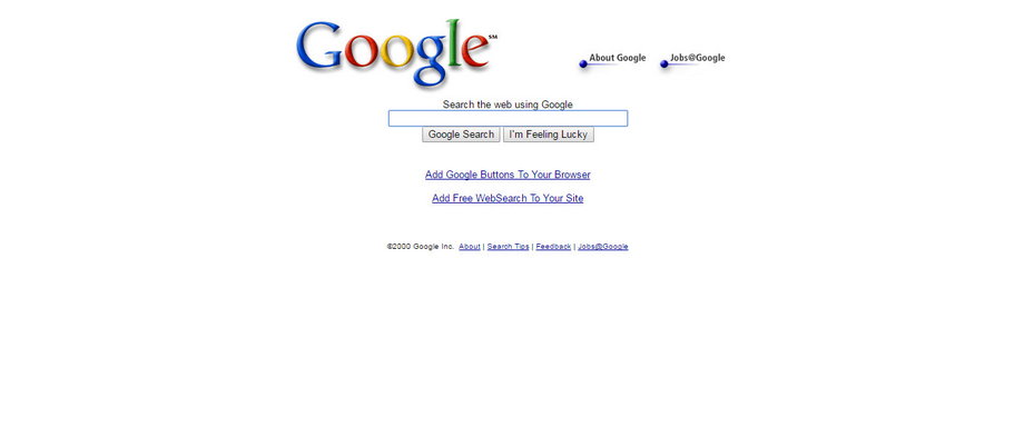 Google.com 1 marca 2000