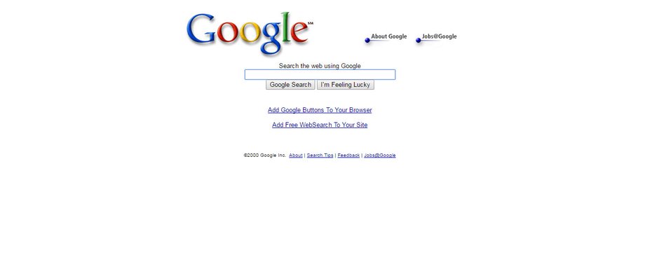 Google.com 1 marca 2000