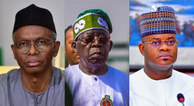 Nasir El-Rufai, Bola Tinubu, Yahaya Bello. [Facebook]