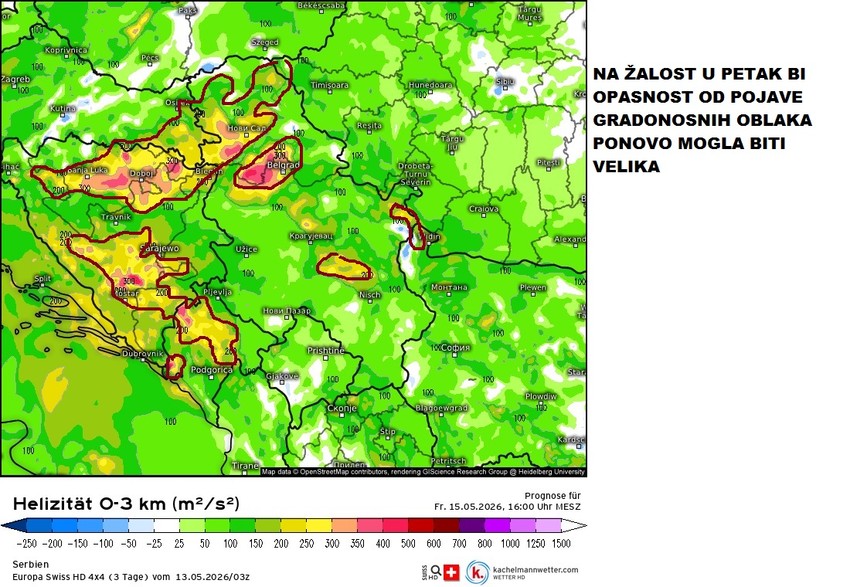 Čubrilo upozorava na gradonosne oblake u petak