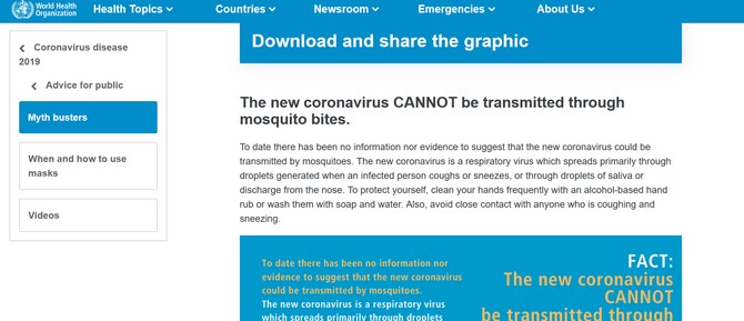 Komarci ne prenose korona virus