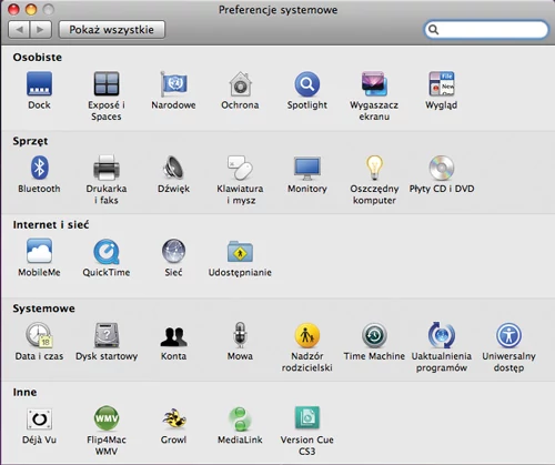 Panel ustawień systemowych to w Mac OS X stanowisko dowodzenia. To tutaj użytkownik decyduje o wyglądzie i sposobie zachowania systemu operacyjnego. Podobnie jak Windows, tak i maca można dopasować do swoich indywidualnych preferencji