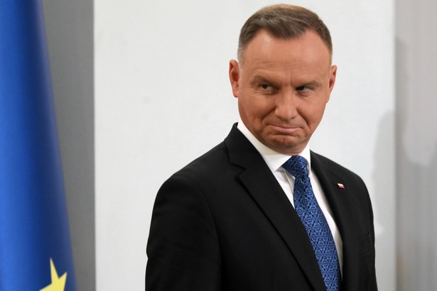 10.10.2023 Warszawa , Krakowskie Przedmieście, Pałac Prezydencki, prezydent Andrzej Duda.