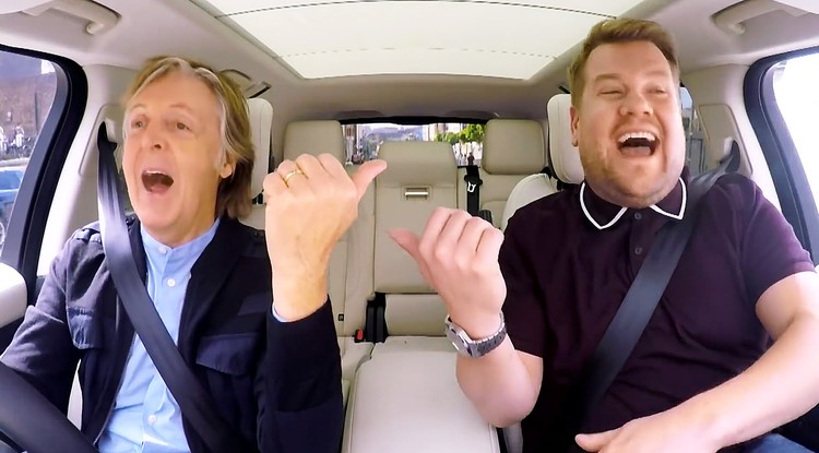 Paul Mccartney beült James Corden mellé