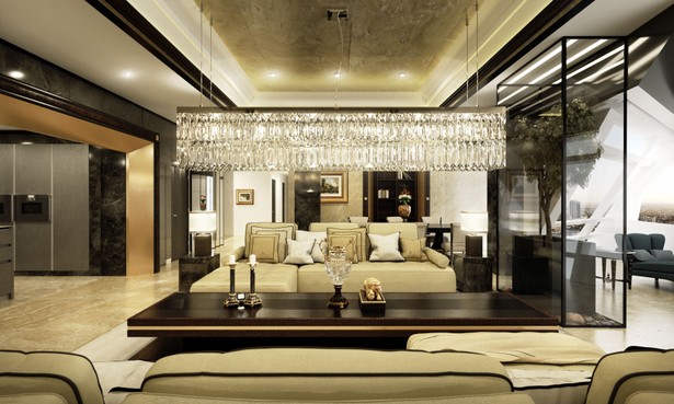 Złota 44, aranżacje apartamentów- wizualizacja - Art Deco - Crystal Splendor