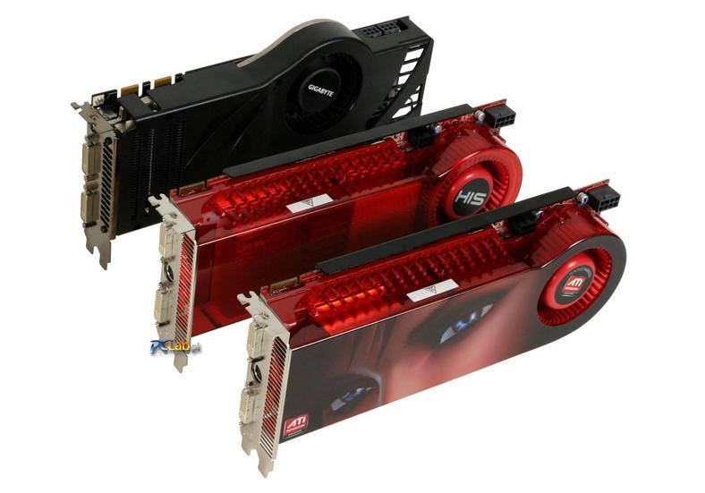 Od lewej: GeForce 8800 Ultra, HIS HD 3870 X2, referencyjna karta 3870 X2
