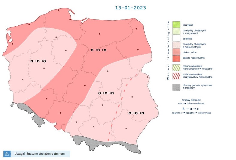 Prognoza warunków biometeorologicznych na piątek