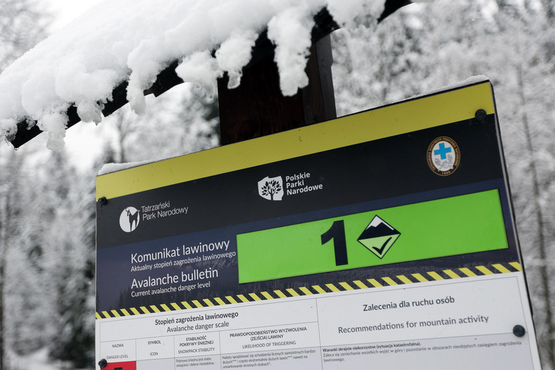 W Tatrach obowiązuje pierwszy stopień zagrożenia lawinowego