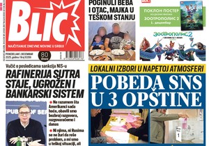 Blic naslovna strana za 1.12