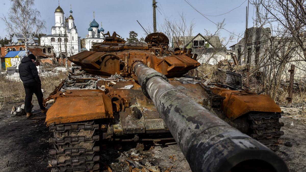 Zniszczony rosyjski czołg