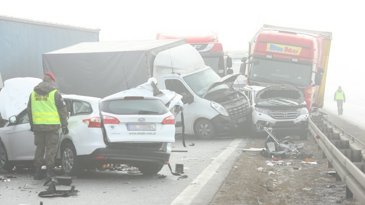 Dwa karambole na autostradzie A1