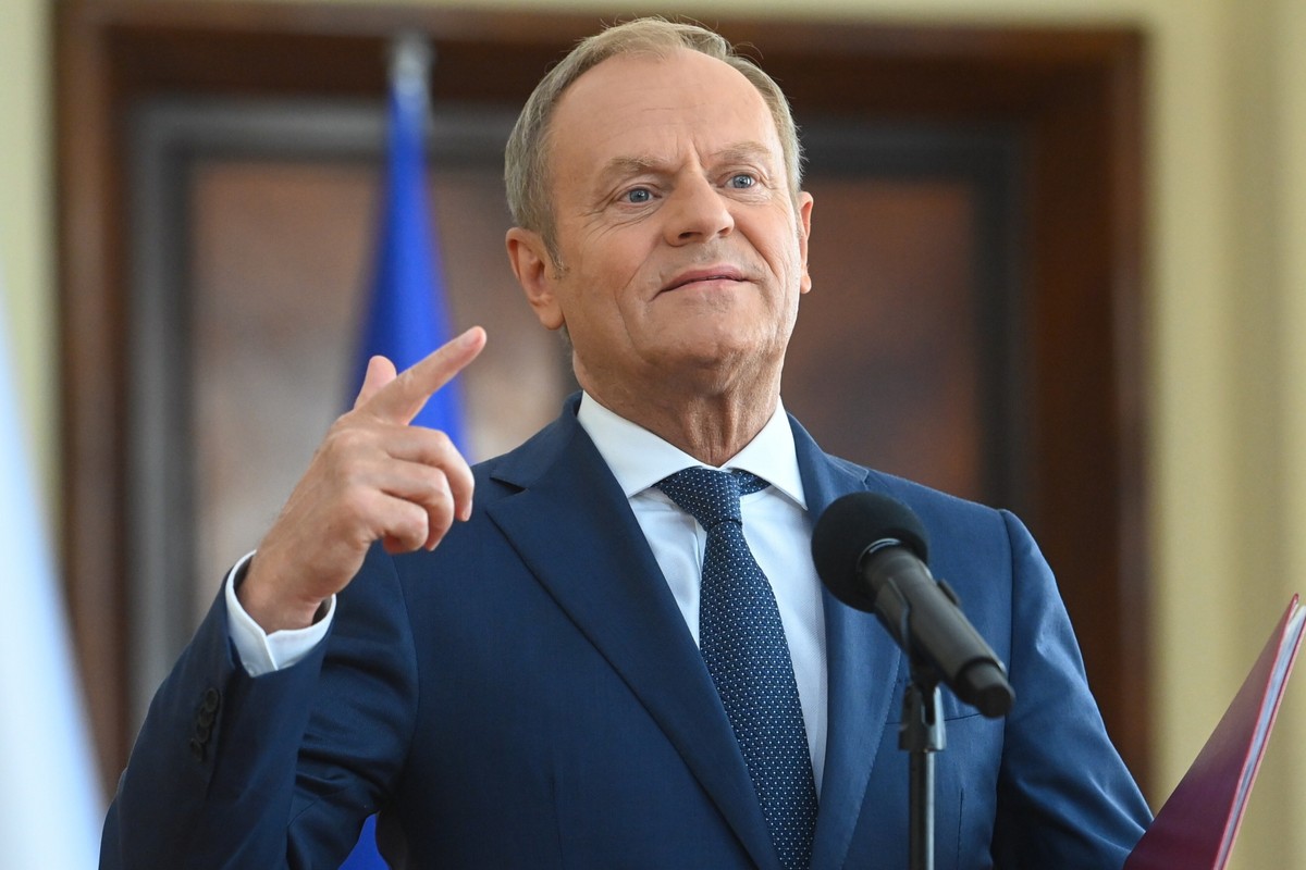 Premier Donald Tusk podczas konferencji prasowej po posiedzeniu rządu w siedzibie KPRM w Warszawie, premier wydał zarządzenie ws. powołania komisji ds. badania wpływów rosyjskich i białoruskich w Polsce w latach 2004-2024
