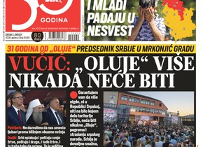 Blic naslovna strana za 5.8.