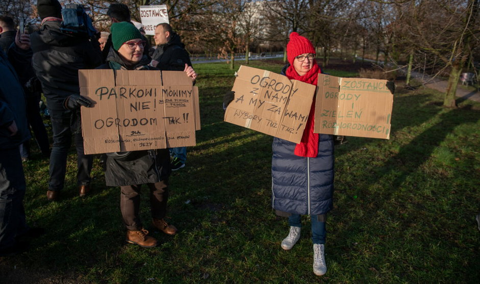 Działkowcy nie chcą parku na Łazarzu. 