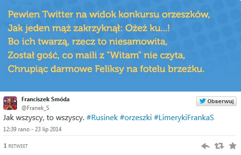 Złośliwe komentarze z Twittera