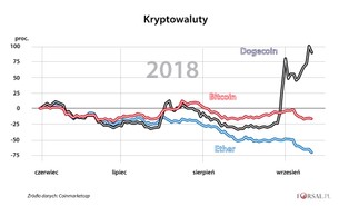 Głęboka przecena kryptowalut. Poza jedną, która powstała w ramach... żartu