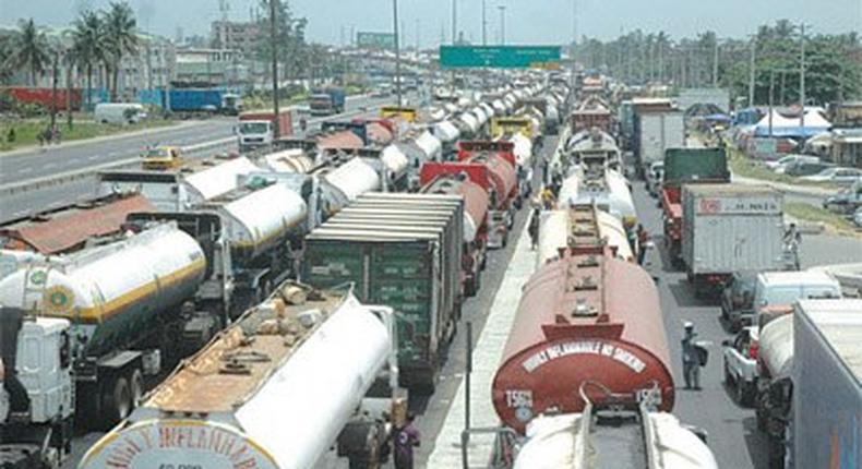 Trailers causing traffic in Apapa