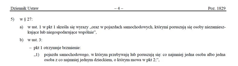 Fragment rozporządzenia Rady Ministrów zmieniającego rozporządzenie w sprawie ustanowienia określonych ograniczeń, nakazów i zakazów w związku z wystąpieniem stanu epidemii z 16 października 2020