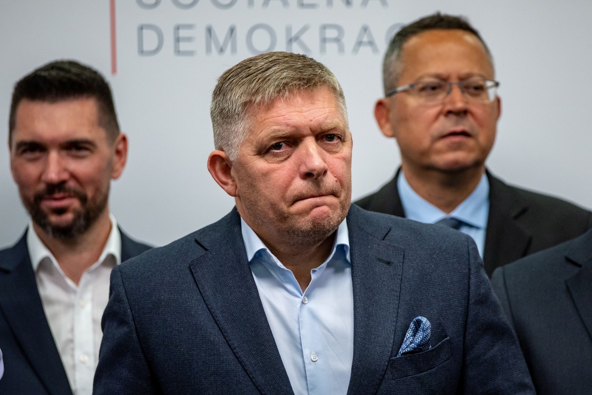 Smer-SD party Robert Fico's press conference after Slovakia's parliamentary election 2023