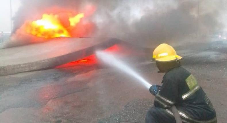 Fire Outbreak at Lagos Bridge