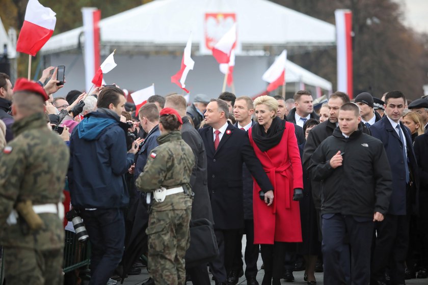 Agata Duda podczas uroczystości z okazji Święta Niepodległości