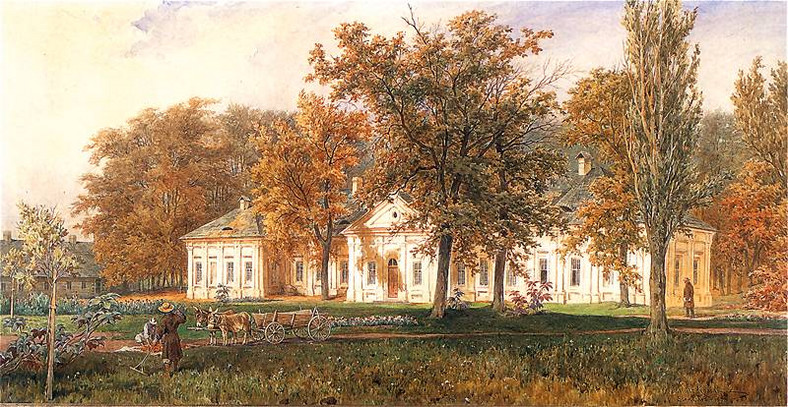 Juliusz Kossak - "Pałac Czartoryskich w Sieniawie" (1873)