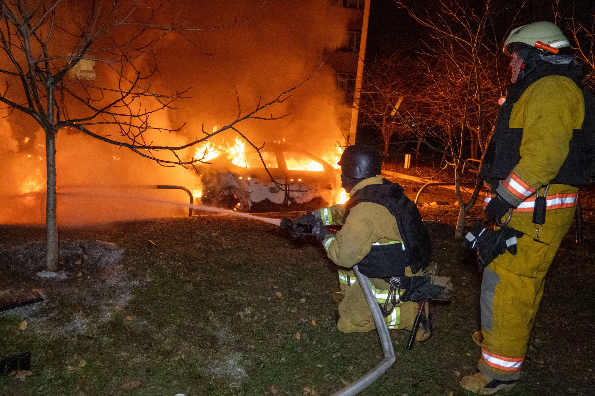 Zábery po útoku na mesto Charkov.