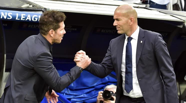 Diego Simeone és Zinedine Zidane/Fotó: AFP