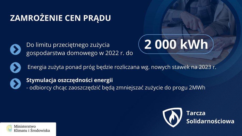 Plan rządu zamrożenia cen prądu w 2023 r.