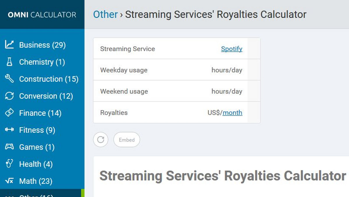 Tidal, Spotify, Deezer, Apple Music i inne serwisy strimingowe - korzystasz z nich? Jeśli tak możesz teraz łatwo sprawdzić, jaką kwotę dostaje artysta od Ciebie, gdy słuchasz jego muzyki. Twórcy Omni Calculator udostępnili specjalny kalkulator, który to umożiwia.