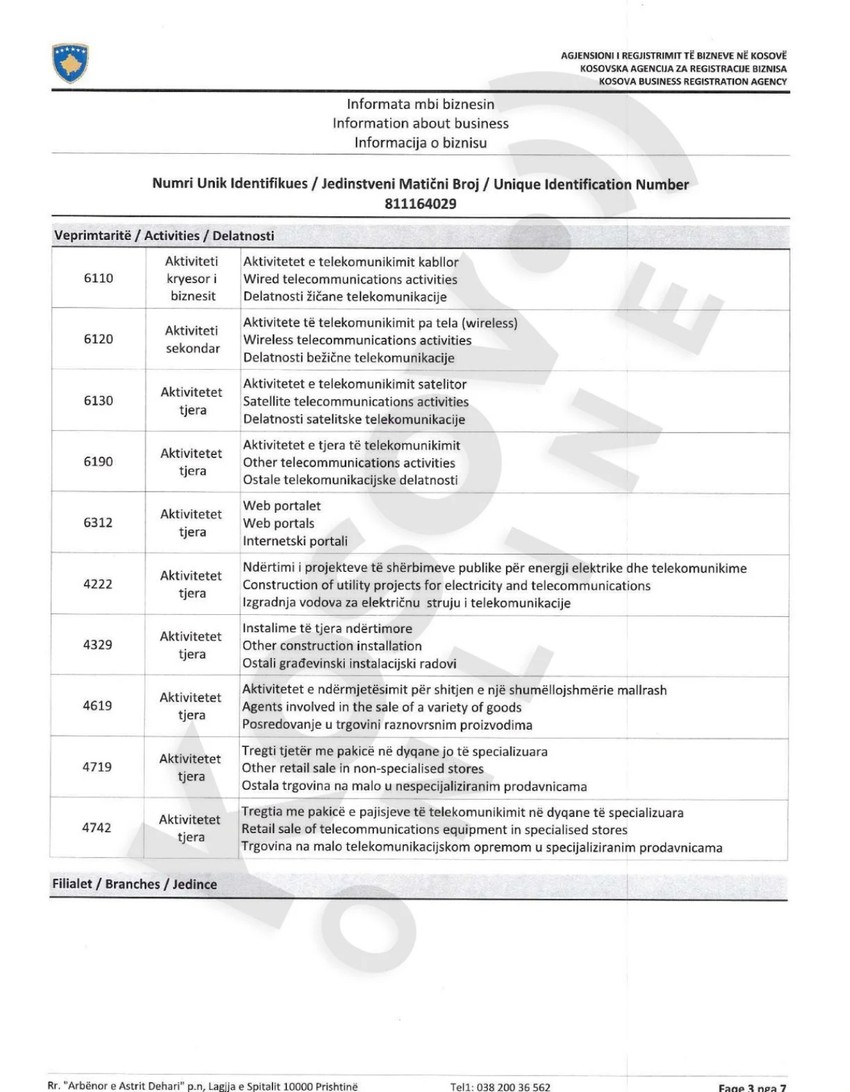 Nije jasno zbog čega je Priština ukinula sertifikat MTS-u