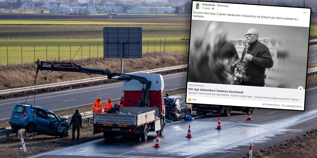 Tragedia koło Kościana. Straszna śmierć lokalnego dziennikarza.