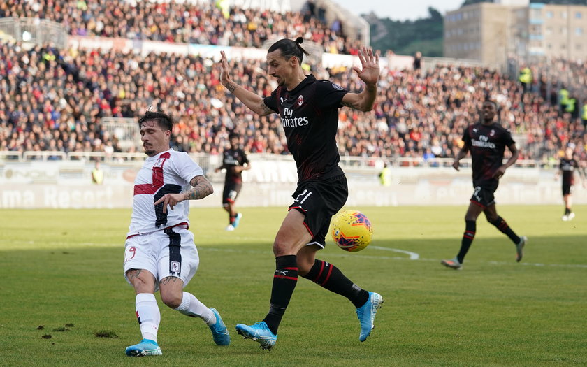 Ibrahimović strzelił gola na 2:0, a Rossoneri niespodziewanie wygrali na Sardynii. 