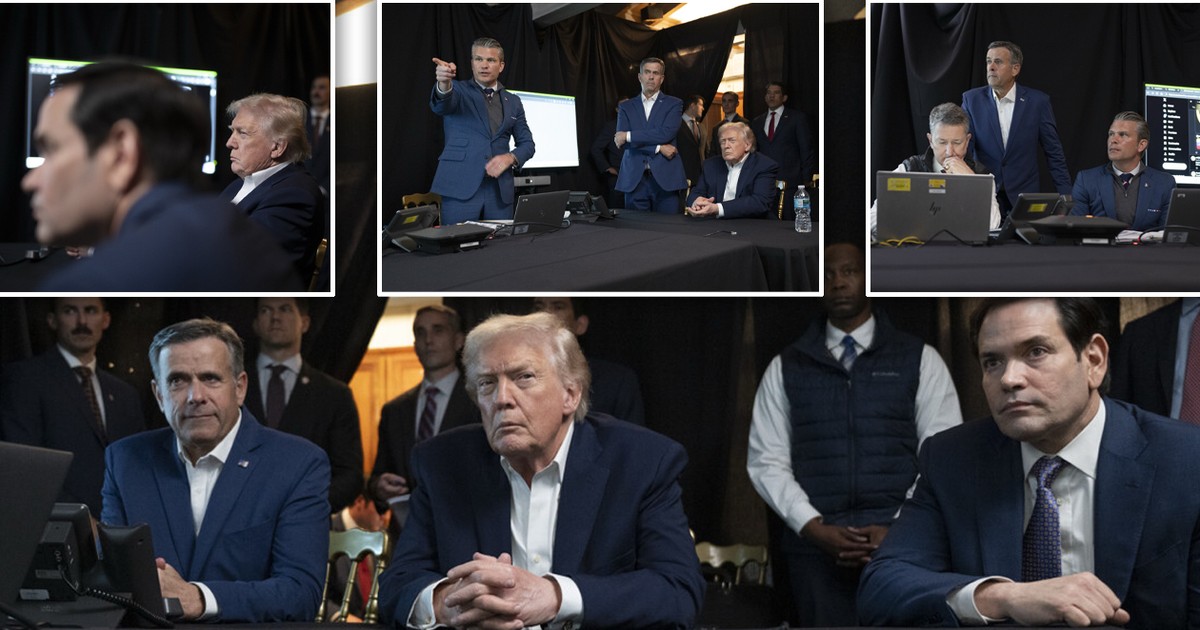 Trump siedział tu w nocy. Nie wszystkie ekrany pokazywały eksplozje. Był też infantylny akcent