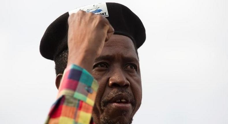 Zambia's President Edgar Lungu speaks at a rally in the capital Lusaka, Zambia January 19, 2015. 