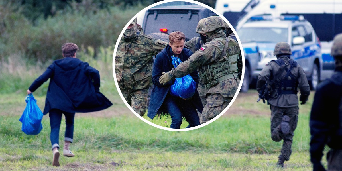 Pose? Sterczewski próbuje poda? jedzenie osobom na granicy