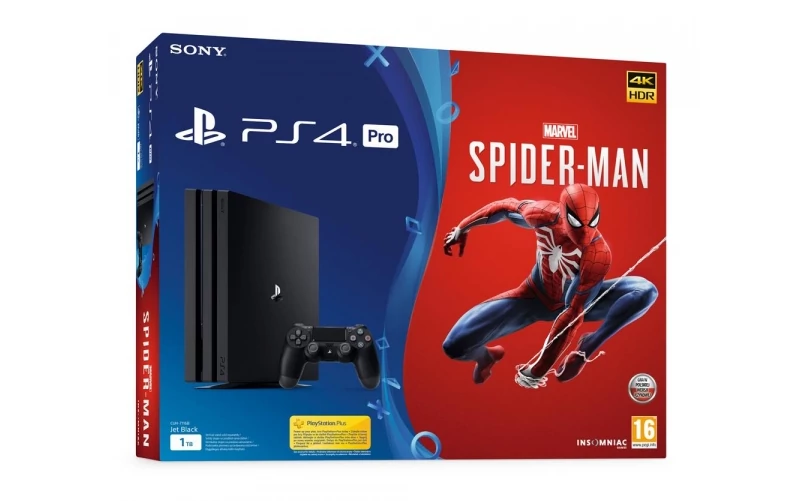 Sony Konsola PlayStation 4 Pro 1TB Czarny + Spider-Man