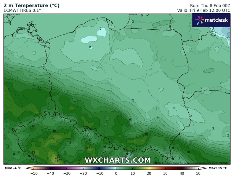 Na południu słupki rtęci mogą poszybować powyżej 10 st. C